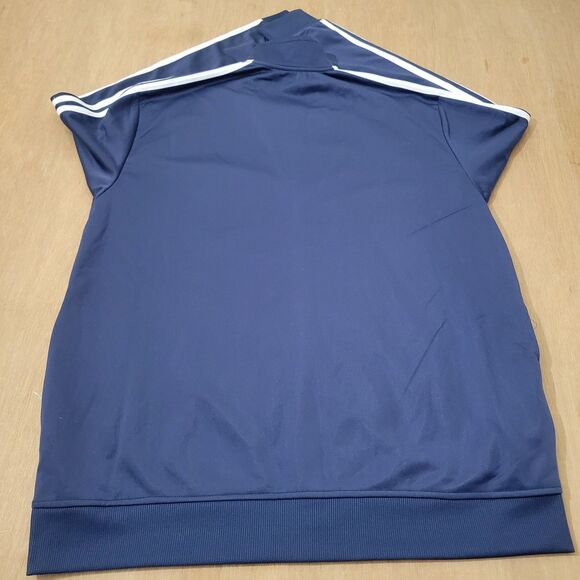 Adidas Track Jacket Mens XL Blue Striped Full Zip Pockets Three Stripe Logo - Picture 3 of 11